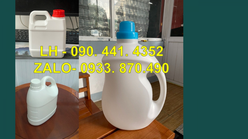 Can nhựa chứa hóa chất loãng 500ml, 1 lít, 2 lít, 5 lít vuông dày 