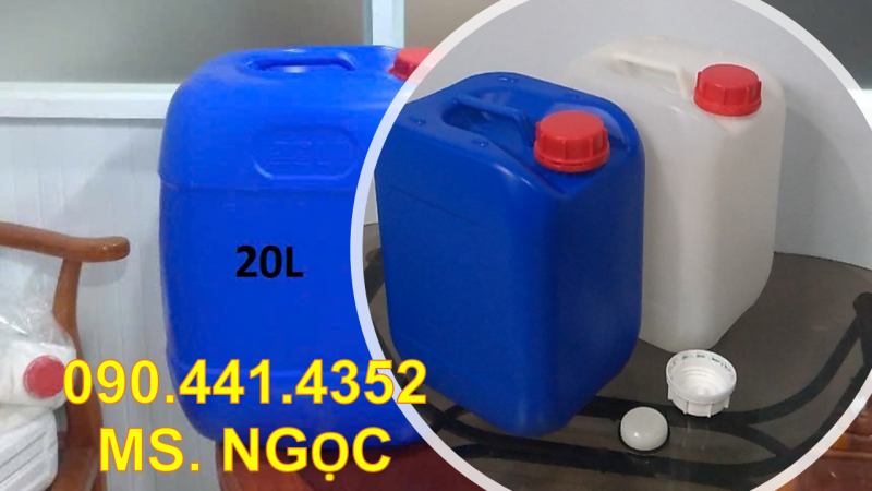 Can nhựa 30 lít xanh đựng hóa chất chống uv, can nhựa 25 lít đựng HCl (N/L) 