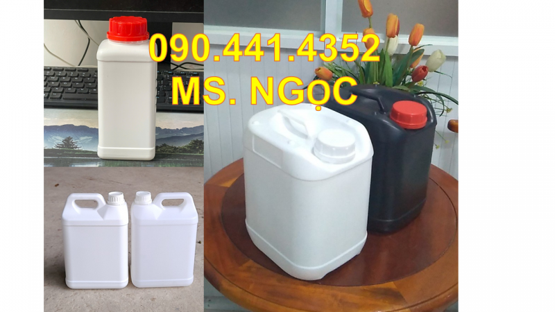 Can nhựa 0.5 lít vuông, can nhựa 1 lít giá rẻ, can nhựa 2 lít đựng nước lau sàn 