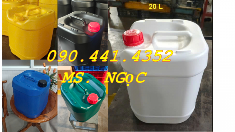 Thùng nhựa vuông 30 lít xanh, can nhựa 25 lít đựng mật ong, can nhựa 20 lít đựng rượu 