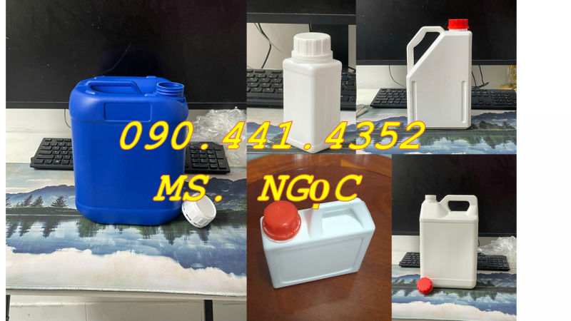 Vỏ can nhựa 500ml đựng mỹ phẩm, can tròn 1 lít đựng dược liệu spa 