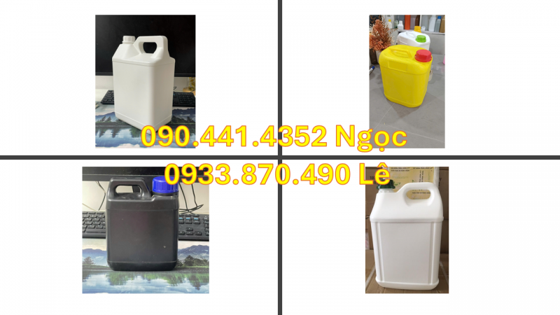 Can nhựa 1 lít màu đen đựng nhớt, can nhựa 0.5 lít tròn đựng dầu oliu 