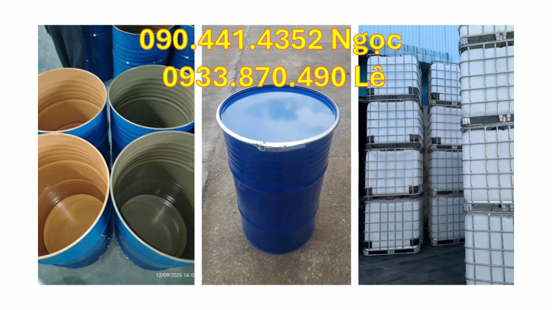 Phân phối thùng phuy sắt nắp kín 220 lít, giá tốt nhất thị trường TPHCM 