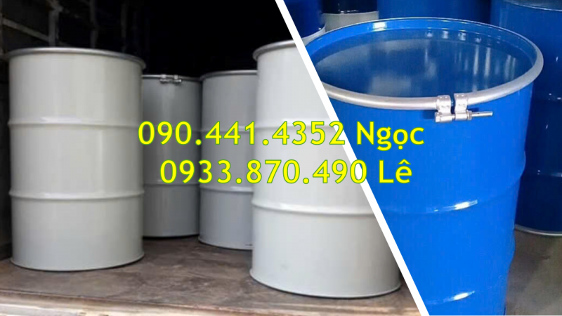 Vỏ thùng phi sắt đựng hóa chất lỏng 220 lít, thùng phuy sắt 220 lít đựng axit 