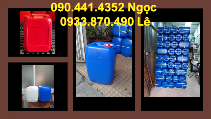 Can nhựa 30 lít vuông màu mới đựng hóa chất đặc dụng, can nhựa 25 lít màu đỏ 