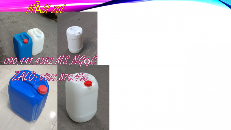 Thùng nhựa 20 lít vuông giá rẻ, can nhựa 25l, can nhựa 30 lít đựng thuốc tẩy 