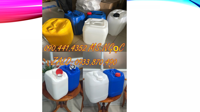 Thùng nhựa 20 lít vuông giá rẻ, can nhựa 25l, can nhựa 30 lít đựng thuốc tẩy 