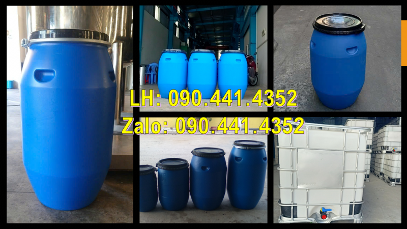 Thùng phuy nhựa đựng hóa chất 220 lít, thùng phuy nhựa 120 lít đựng chất làm mát máy móc