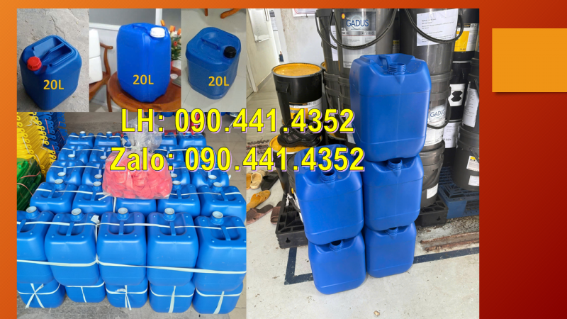 Can nhựa 10 lít đựng chất phủ chống thấm, can nhựa vuông 20l đựng axit tạo bọt