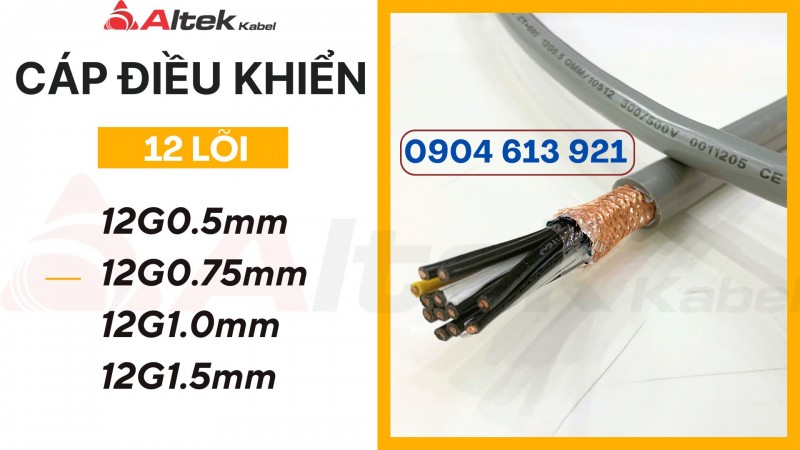 Cáp điều khiển 12x0.5/12x0.75/12x1.0/12x1.5 Altek Kabel chính hãng - phân phối Hà Nội, Đà Nẵng, HCM