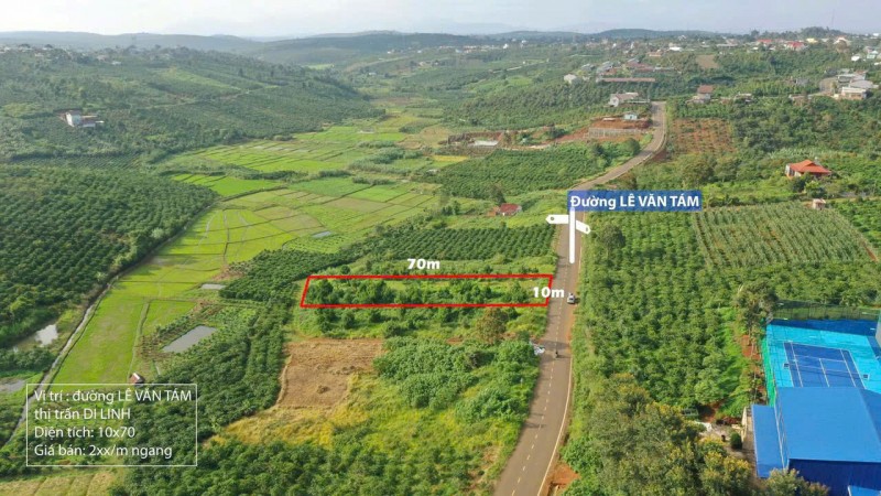 BÁN ĐẤT MẶT TIỀN LÊ VĂN TÁM – DI LINH, LÂM ĐỒNG - 700m2 GIÁ CHỈ 2 TỶ 500 TRIỆU