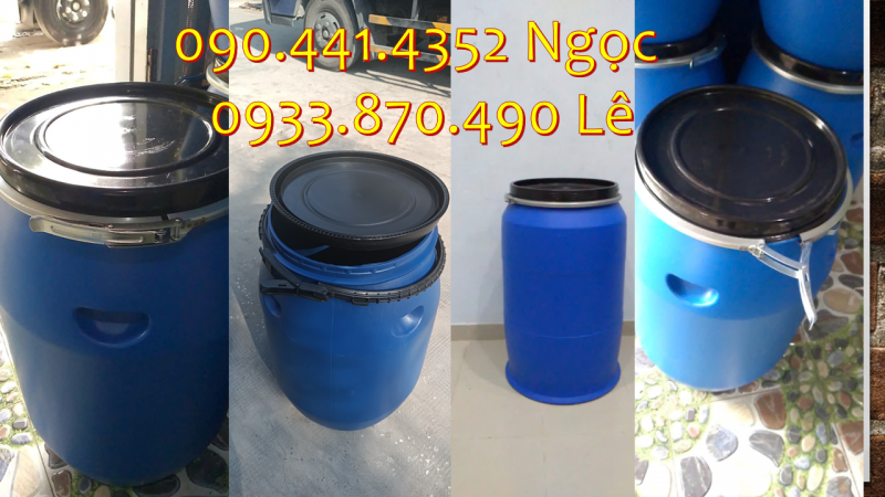 Vỏ thùng phi nhựa 30 lít ủ sữa chua, thùng phuy nhựa 50 lít đựng chất nhuộm vải 