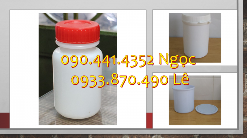 Hộp nhựa 50gr đựng nước màu Bến Tre, hủ nhựa 100gr đựng muối tôm