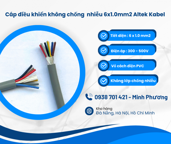 Cáp tín hiệu Altek Kabel không chống nhiễu 6x1.0mm2 Đà Nẵng, Bình Định, Gia Lai