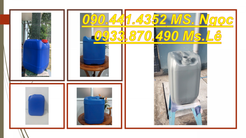 Cung cấp can nhựa 20l đựng chất tẩy rong rêu, can 25 lít màu xanh vuông 