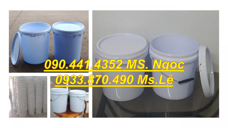 Xô nhựa 22 lít đựng dầu nhớt, thùng nhựa 30 lít tròn đựng sơn nội thất 