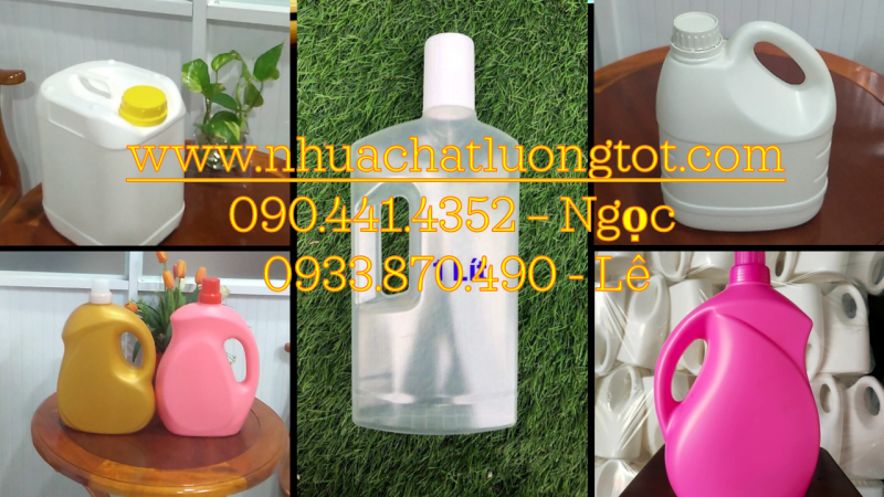 Can 5 lít đựng thuốc kích thích cây trồng, can 2 lít đựng phân đạm, kali…pha loãng 