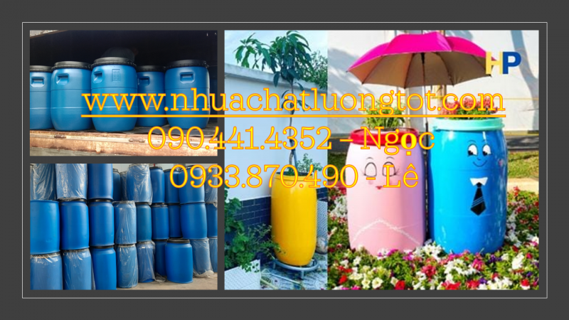 Vỏ thùng phuy nhựa 60 lít, thùng nhựa 120 lít đựng thành phần hóa học 