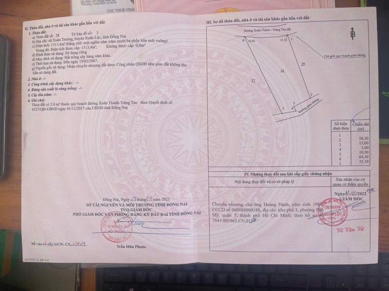 CHÍNH CHỦ BÁN 3 LÔ ĐẤT LIỀN KỀ Mặt Tiền Đường Xuân Thành - Trảng Táo - Xuân Trường - Xuân Lộc -