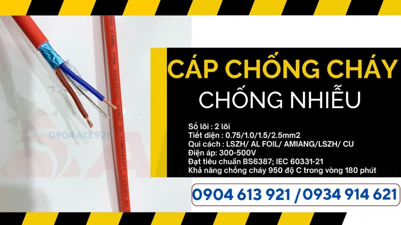 Cáp chống cháy chống nhiễu 2x1.5 Altek Kabel