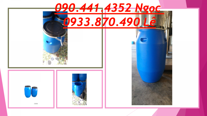 Bán thùng phi nhựa 60 lít đựng nước muối, thùng phuy nhựa 120 lít đựng nước rửa rau củ 