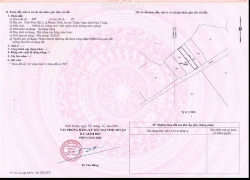 CHÍNH CHỦ BÁN ĐẤT ĐẸP ĐẦU TƯ NGHỈ DƯỠNG & SINH LỜI TẠI  Xã Phước Định, Thuận Nam