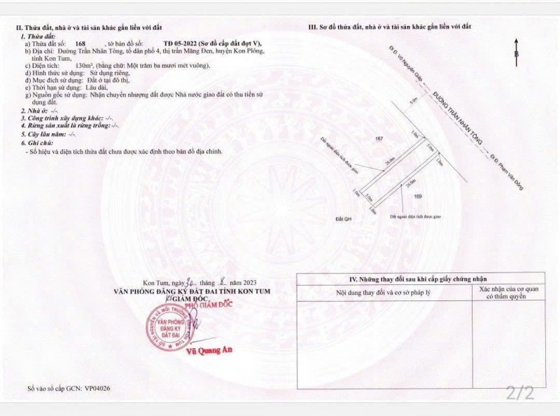 MÂY – GIÁ CHẠM ĐÁY Bán lô đất mặt tiền Trần Nhân Tông, ngay khu Đức Mẹ Măng Đen