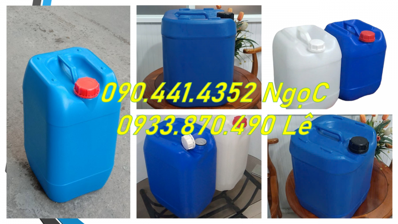 Can nhựa 20 lít mới dày 1kg250, can nhựa 25 lít chống ọc, can nhựa 30 lít đựng hóa chất 
