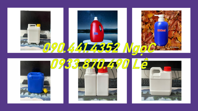 Can nhựa chứa chất lỏng 0.5 lít, can nhựa vuông 500ml đựng oxy già