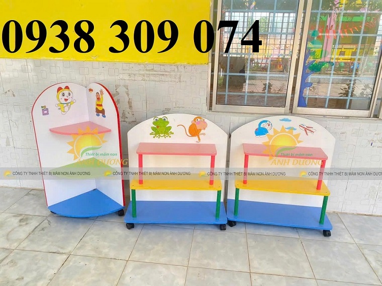 Kệ góc mầm non AD, kệ cá nhân mầm non AD, kệ nhà trẻ AD