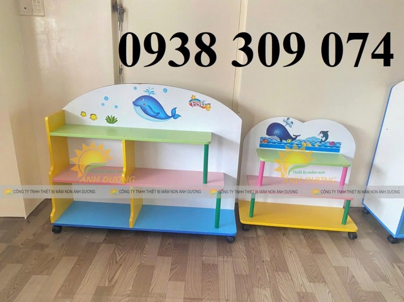 Kệ góc mầm non AD, kệ cá nhân mầm non AD, kệ nhà trẻ AD