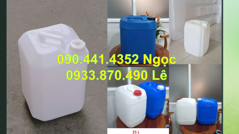 Thùng nhựa 30 lít vuông đựng cồn, sx can nhựa 25 lít đựng hoá chất, can nhựa 20 lít đựng phân bón 