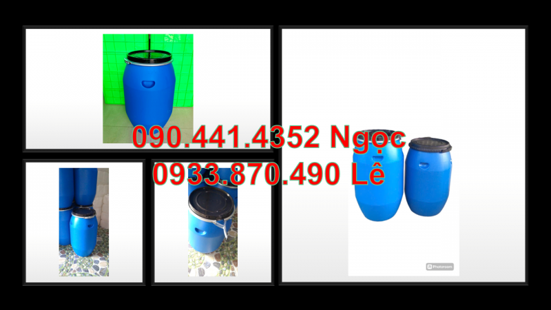 Xả kho thùng phuy nhựa 220 lít đựng hoá chất nắp kín 300 cái, mới 100%, giá thấp nhất thị trường