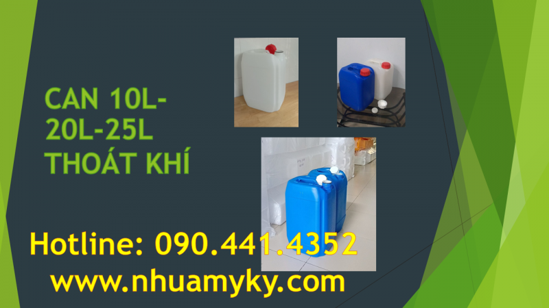 Gía can nhựa 20L vuông, can nhựa 25 lít đựng dung môi 