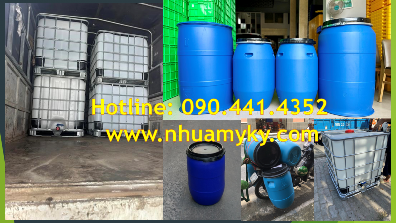 Thùng phi nhựa 50 lít đựng chất rắn, thùng phuy 30 lít lên men thực phẩm 