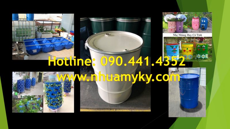 Thùng phuy sắt 220 lít đựng dung môi, vỏ thùng phuy sắt đựng dầu nhờn 