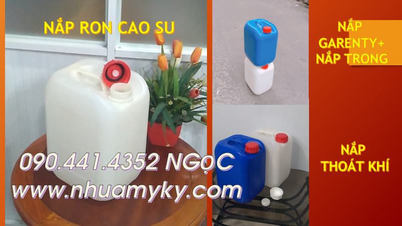Can nhựa 30 lít mẫu mới chống ọc, chống rò rỉ, có nắp thoát khí 