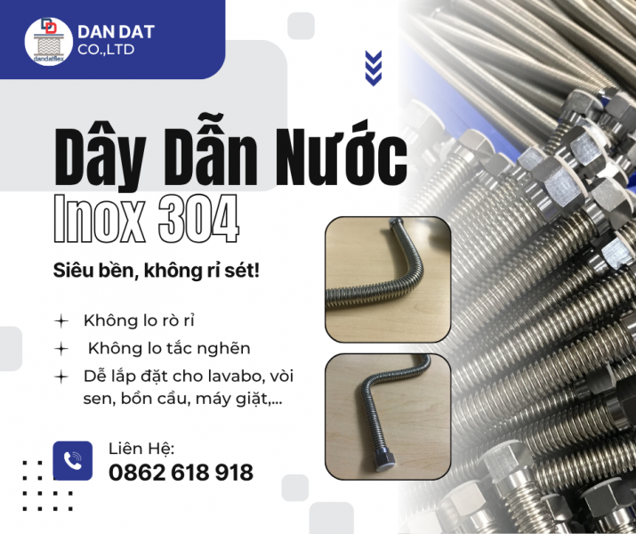  Dây Dẫn Nước Bằng Inox, Dây Cấp Nước Inox 304, Dây Dẫn Nước Inox Chịu Nhiệt