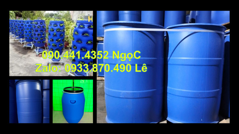 Thùng phuy nhựa 120L đựng nước uống, thùng phi nhựa 220L đựng nước sinh hoạt 