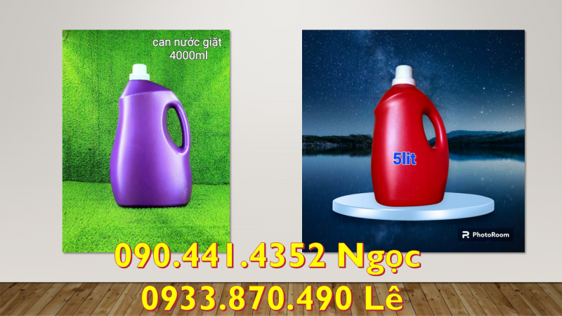 Can nhựa 1 lít đựng chất làm nhám, can nhựa 5 lít đựng gel chống dính