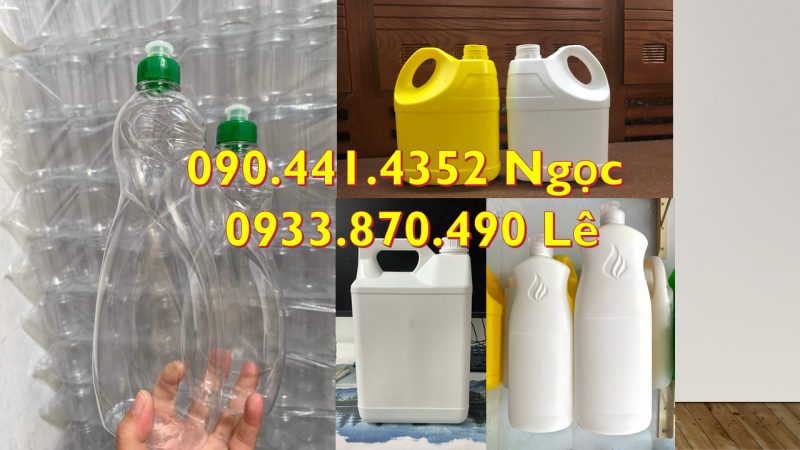 Can nhựa 1 lít đựng chất làm nhám, can nhựa 5 lít đựng gel chống dính