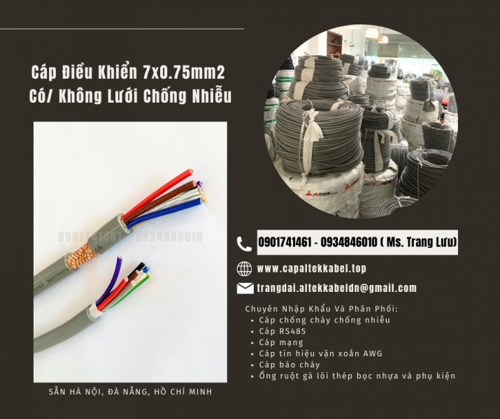 Cáp điều khiển 7 lõi Altek Kabel có sẵn Đà Nẵng, Quảng Ngãi, Kontum, Gia Lai