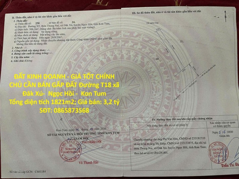 ĐẤT KINH DOANH - GIÁ TỐT CHÍNH CHỦ CẦN BÁN GẤP ĐẤT Đường T18 xã Đăk Xú-  Ngọc Hồi -  Kon Tum