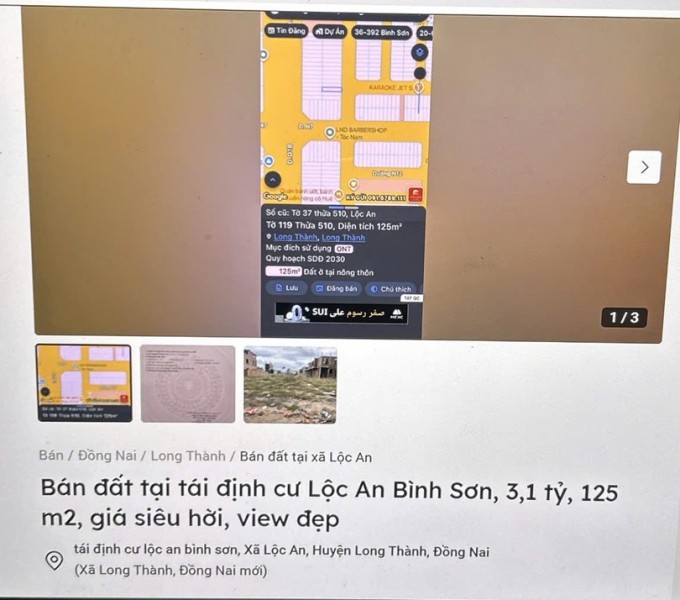 ĐẤT VỊ TRÍ ĐẸP – CHÍNH CHỦ CẦN BÁN Đất Tái Định Cư Lộc An Bình Sơn, Xã Lộc An, Long Thành, Đồng Nai.