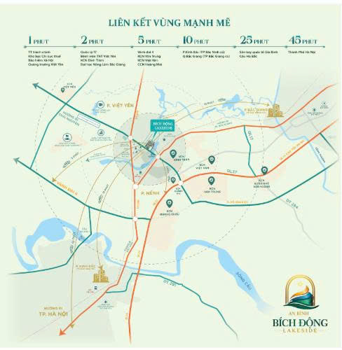Bán Bích Động Lakeside - 160m²– gần ngay trung tâm hành chính Việt Yên - 68 triệu/m²