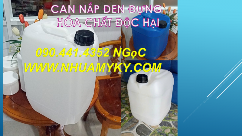 Can nhựa 25 lít đựng hóa chất thí nghiệm trong trường học, bệnh viện