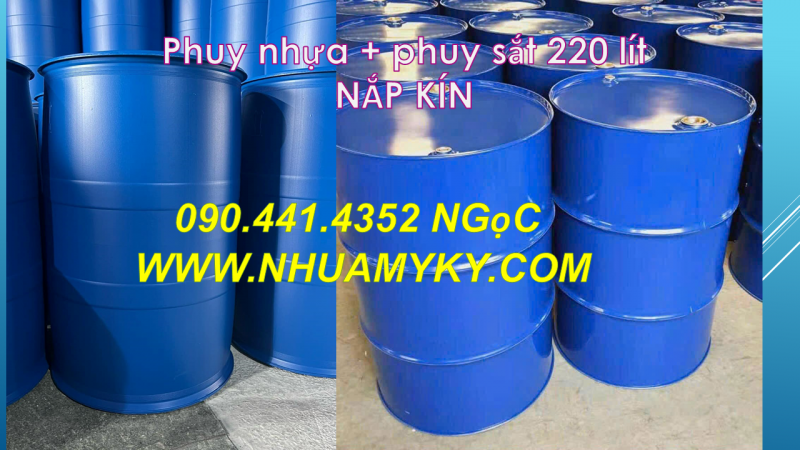 Thùng phuy sắt 220l giá rẻ, mua thùng phuy sắt 220 lít tiếp chế nhiên liệu 