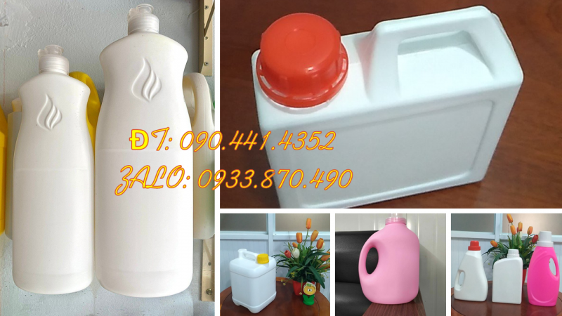 Can nhựa 5 lít đựng chất tẩy thông dụng, can nhựa 2 lít đựng chất thông cống 