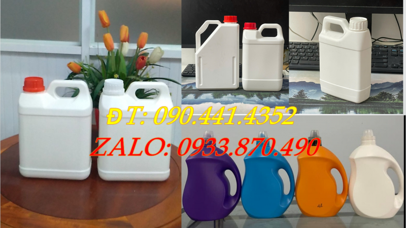 Can nhựa 2 lít đựng nước rửa tay, bình nhựa 1 lít đựng nước rửa bình sữa 