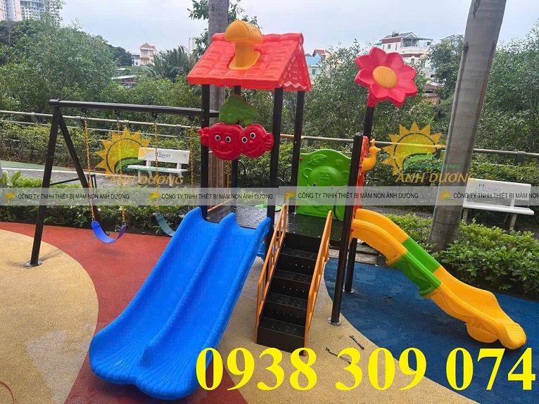 Cầu trượt liên hoàn xích đu ngoài trời nhập khẩu giá rẻ